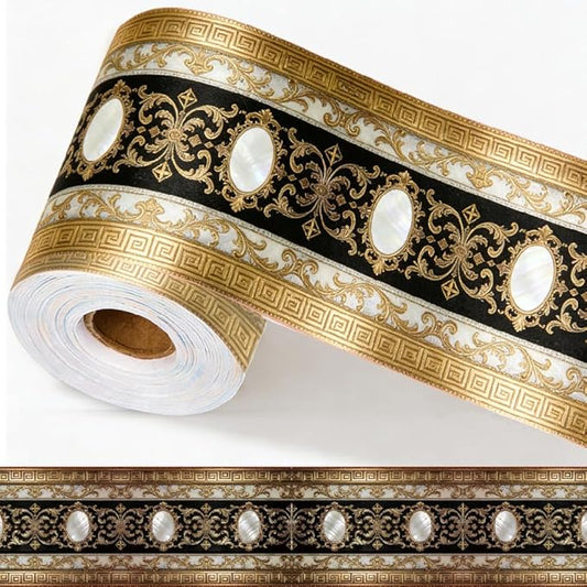 Black Gold Wallpaper Border 196.9 x 3.9 Inch Wall Border Trim Peel and Stick