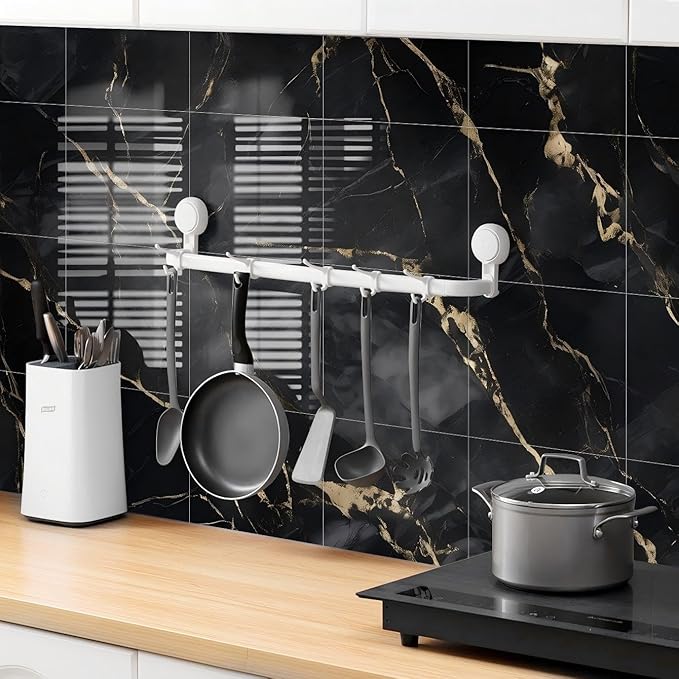 Chejiaye 10pcs Marble Peel and Stick Backsplash Waterproof Washroom Wall Panels