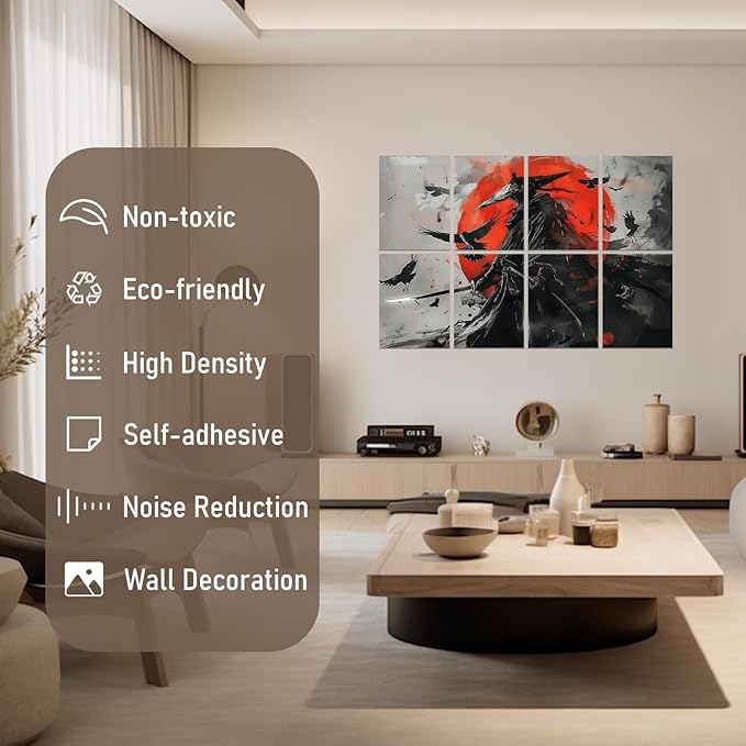FurnoFlexArt Acoustic Panels Tiles Decorative Room Sound Proof Foam Absorbing