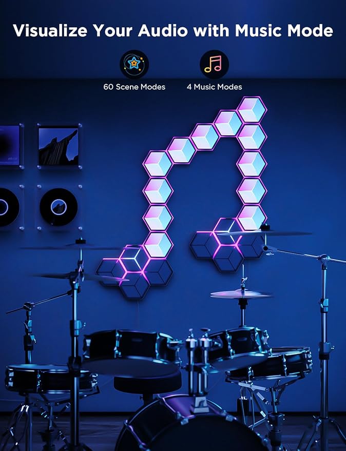 Govee Glide Hexagon Light Panels Ultra, RGBIC 3D Wall Lights