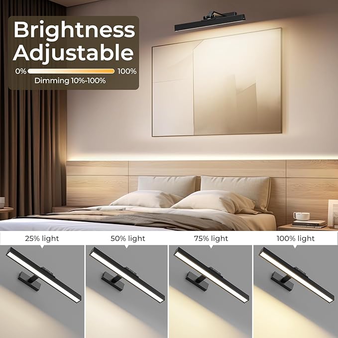 Afyuol Picture Lights for Wall, Battery Operated Gallery Light 16in for