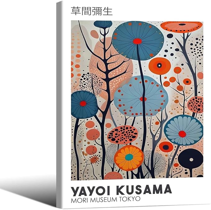 Yayoi Kusama Framed Wall Art 11x14in Vintage Japanese Painting Posters Tokyo