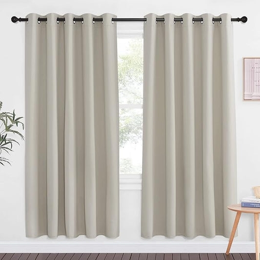 NICETOWN Blackout Natural Large Window Treatment