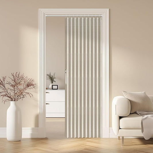 AJAZZ 100% Blackout Magnetic Door Curtain Accordion Doors Interior Accordion