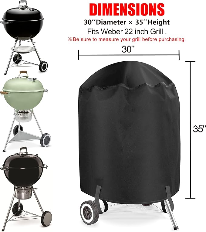 Grill Cover, 22 inch BBQ Gas Grill Cover Waterproof Weather Resistant, UV and Fade Resistant, UV Resistant Materia for Weber Char-Broil Nexgrill Grills and More