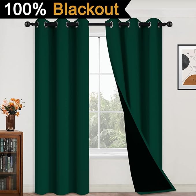 Yakamok 100% Blackout Curtains for Bedroom