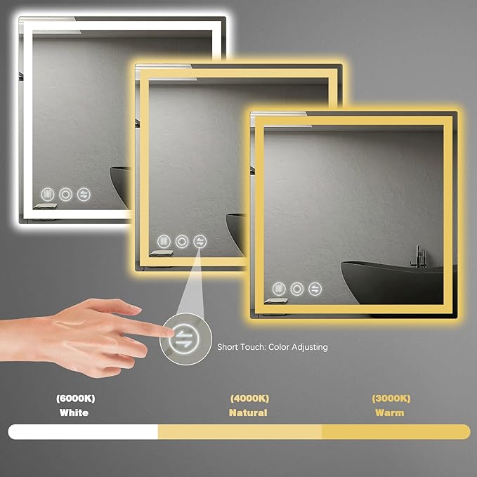 Memobarco LED Bathroom Mirror 24"x 24"