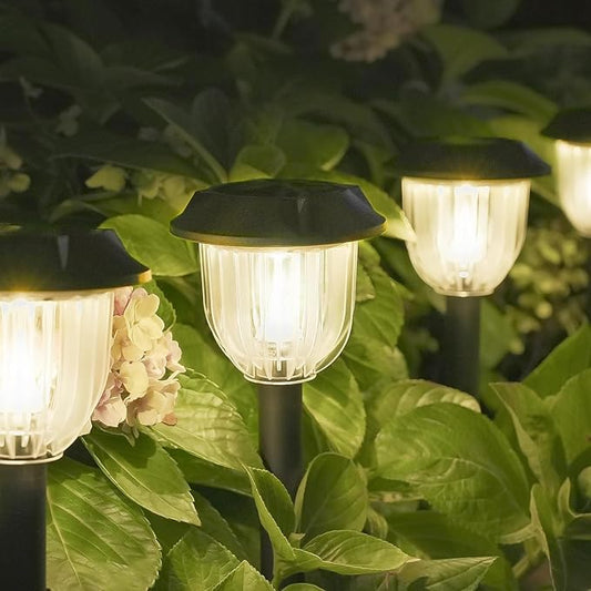 AOSEA Bright 12 Pack Solar Lights Outdoor IP65 Waterproof,LED Solar Lights for Outside,Landscape Lighting,Garden Decorative for Yard,Patio,Landscape,Pathway,Sidewalk,Driveway,Lawn (Warm)