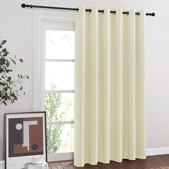 NICETOWN Blackout Sliding Door Curtain 84 inches Long, Grommet Patio Door