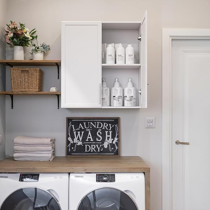 FIMELLO 30" Laundry Room Cabinets Wall Mounted