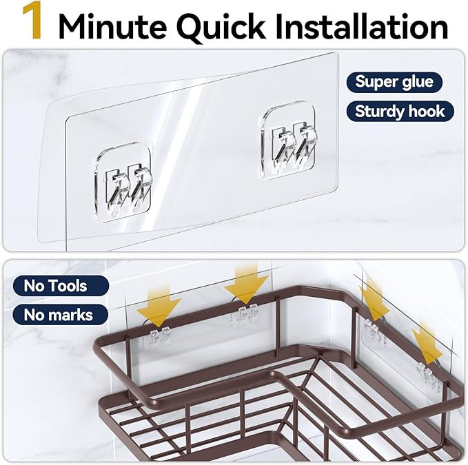 YASONIC Shower Caddy Corner, No Drilling Shower Organizer Corner