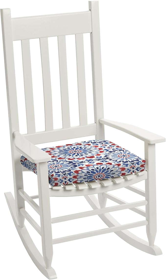 Arden Indoor/Outdoor Seat Or Rocking Chair Cushion, 19 x 18, Water Repellent, Rain Proof, Fade Resistant Cushion for Rocking Or Dining Chairs Clark Blue
