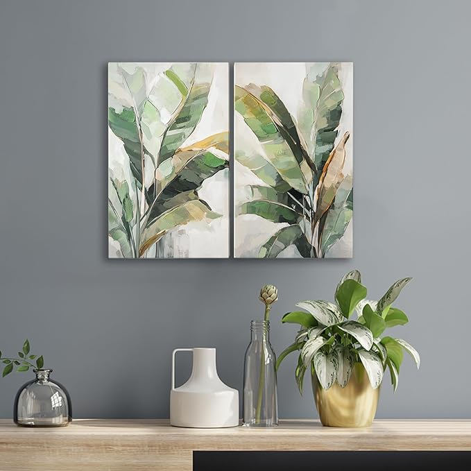 Botanical Wall Art Set Hand Painted,
