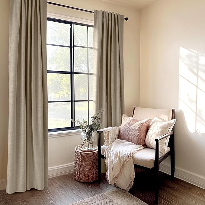 100% Blackout Shield Linen Blackout Curtains