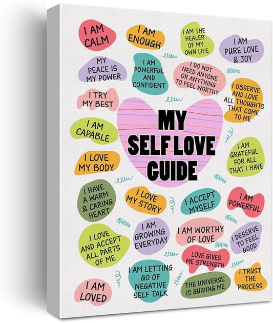 Inspirational Self Love Poster Canvas Wall Art