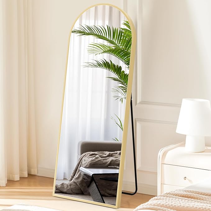 Sweetcrispy 64"x21" Arched Full Length Mirror, Leaning or Standing Full Body