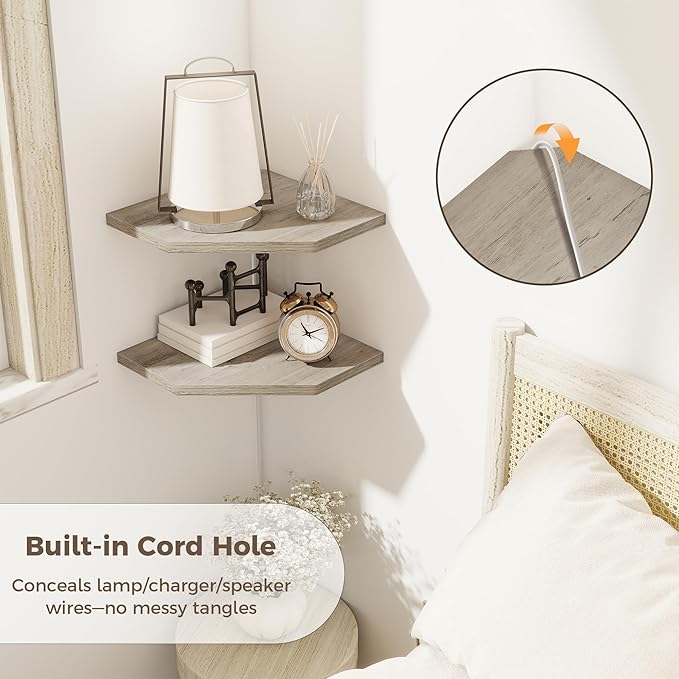 Corner Shelves 4-Pack for Bathroom & Kitchen, Space-Saving Floating Corner Wall