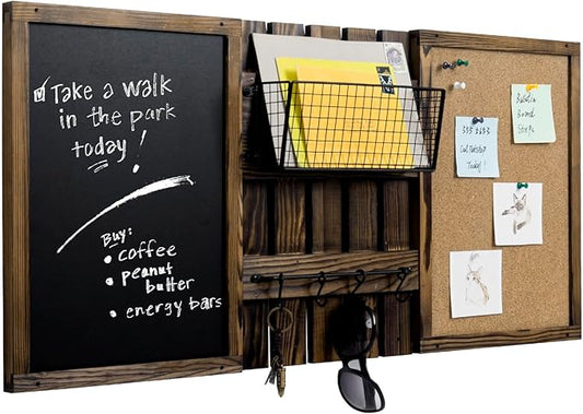 MyGift 3 Panel Wall Mounted Entryway Bulletin Board Combo Set