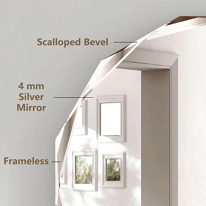 Bathroom Mirrors for Over Sink, Round Frameless Mirrors for Wall, 24x24 Inch