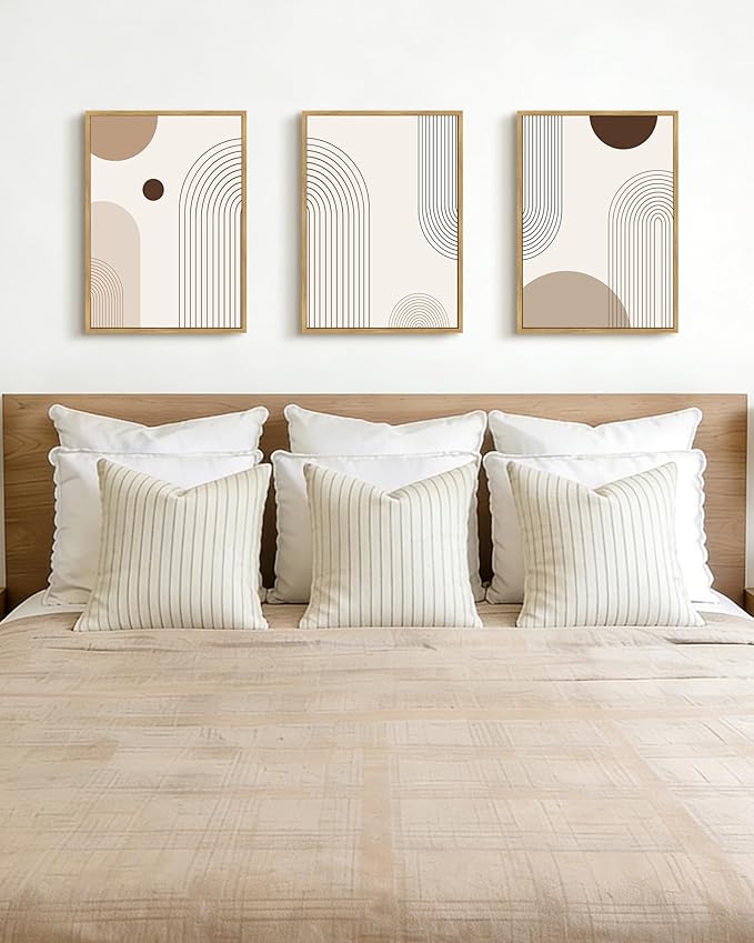 PHOPAGO Boho Wall Art Minimalist Bohemain Framed Wall Printing 11x14in Abstract