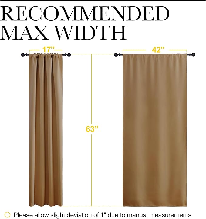 NICETOWN Gold Brown Blackout Curtains Panels