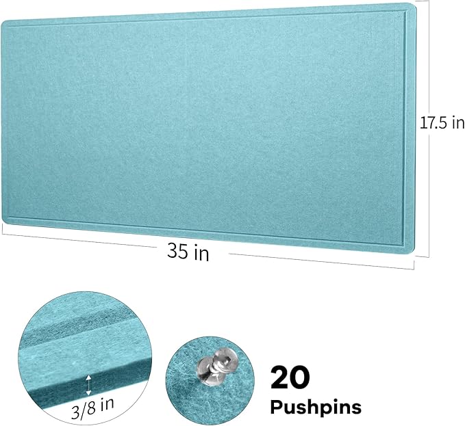 Lightomorrow Bulletin Board, 35 x 17 1/2 inches Felt Board