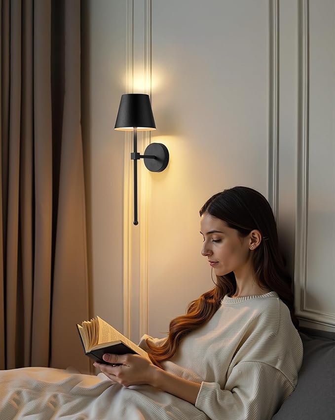 KDG Cordless Wall Sconces Set of 2, Wireless 5200mAh Rechargeable Battery LED
