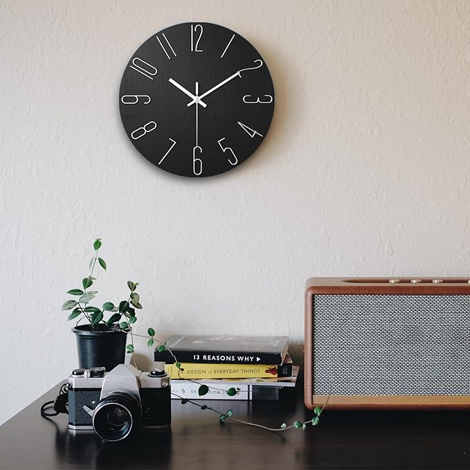 Wall Clock, Silent Clock, Wall Clocks Battery Operated， 12 inch Modern Wall