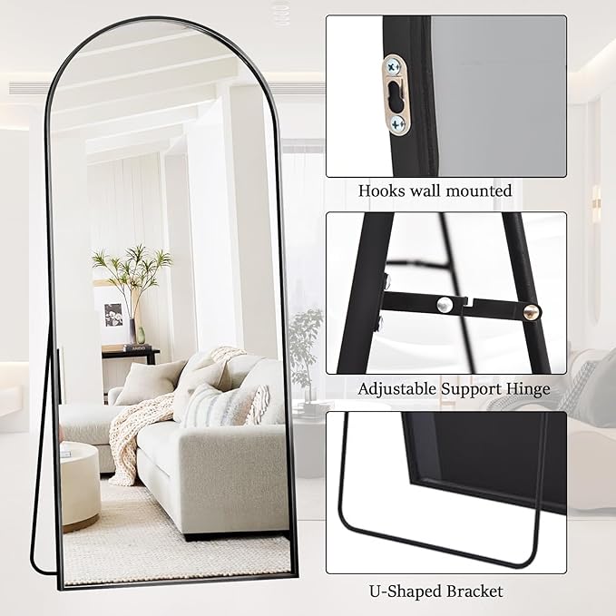 Rowjut Floor Full Length Mirror, Arched Mirrors Full Length 71"x30"