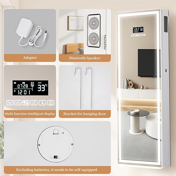 LED Mirror Jewelry Cabinet