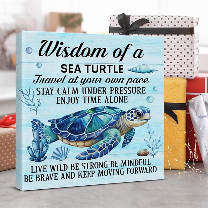 Sea Turtle Wall Art Decor Inspirational Wall Decor Posters Beach Themed