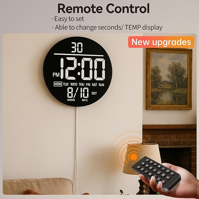 JALL 10" Large Digital Wall Clock