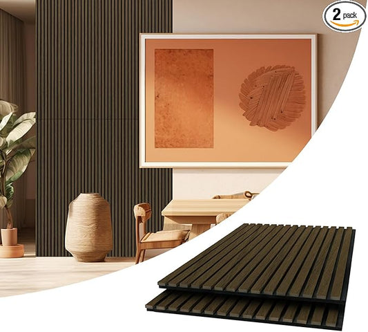 AKUMAX 2 Pack Acoustic Panels, Wood Slat