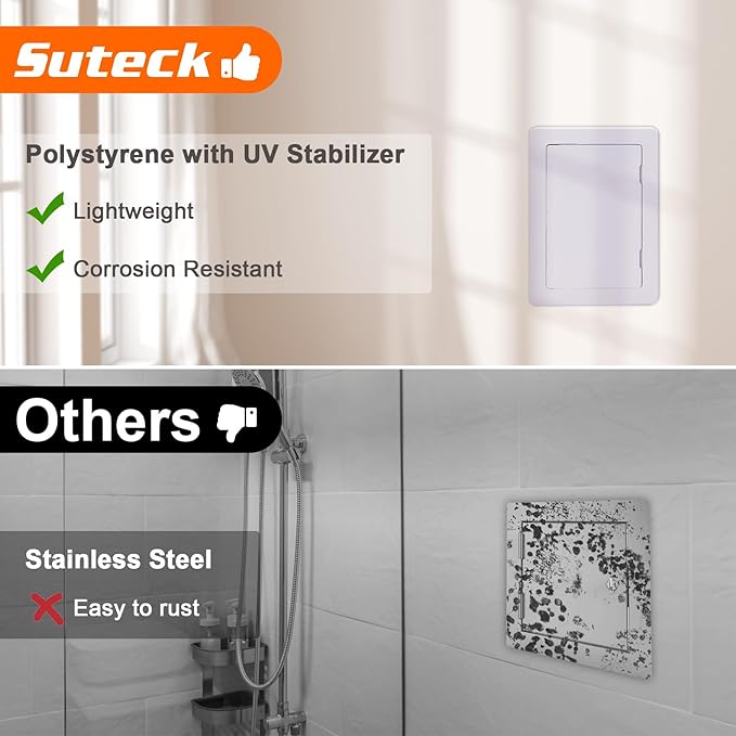 Suteck Plastic Access Panel for Drywall Ceiling 4 x 6 Inch Reinforced Plumbing