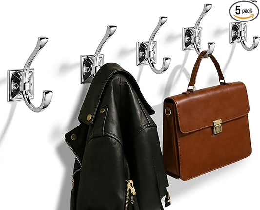 TUNNY 5 Pack Antique Design Wall Hanging Coat Hooks