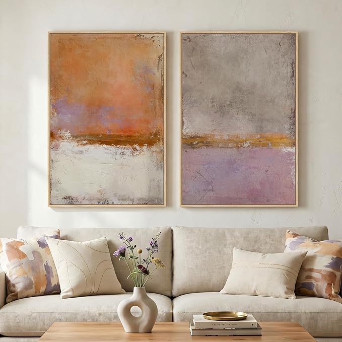 Large Framed Abstract Wall Art for Living Room, Modern Minimalist Painting