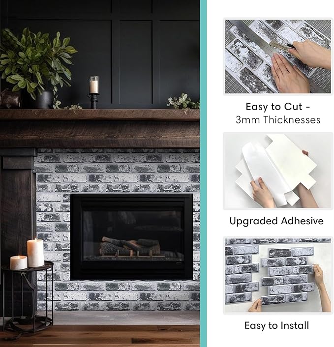 Commomy 3D Peel and Stick Brick Tiles