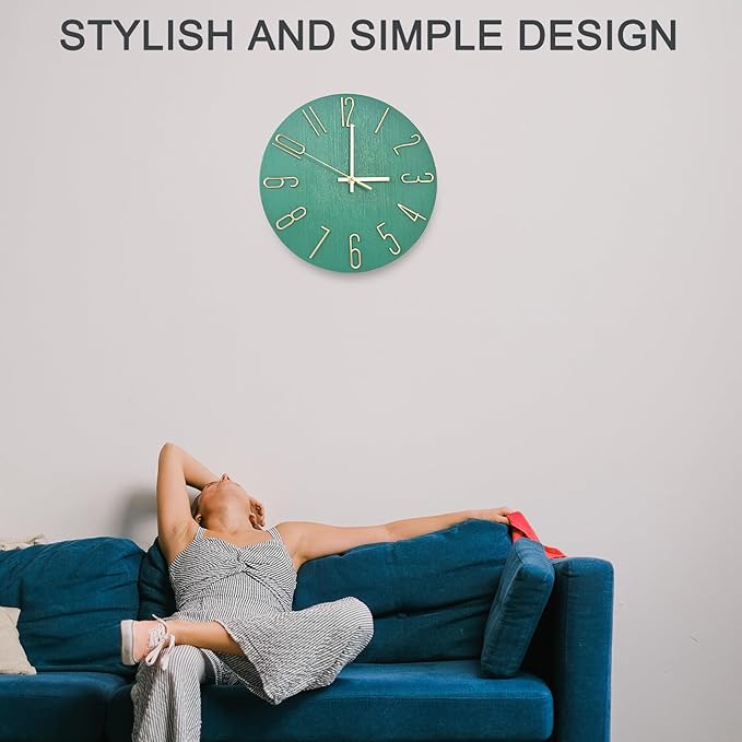 Wall Clock, Silent Clock, Wall Clocks Battery Operated， 12 inch Modern Wall