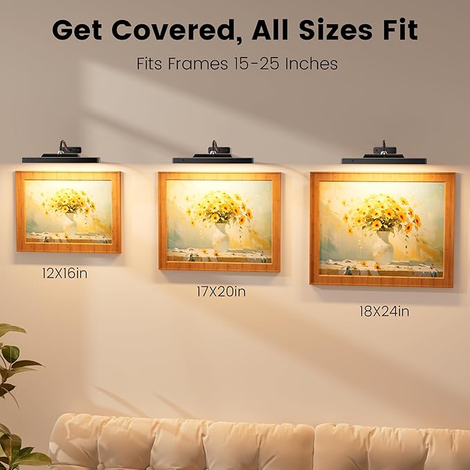 Wireless Picture Lights 12", 4400mAh Battery Powered Cordless Wall Lights