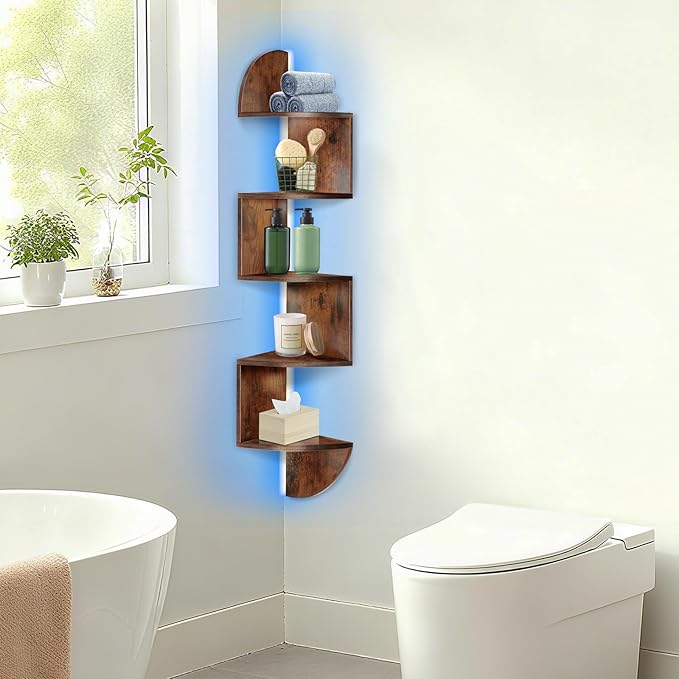 Corner Shelf, 5 Tier Corner Shelf Wall Mounted