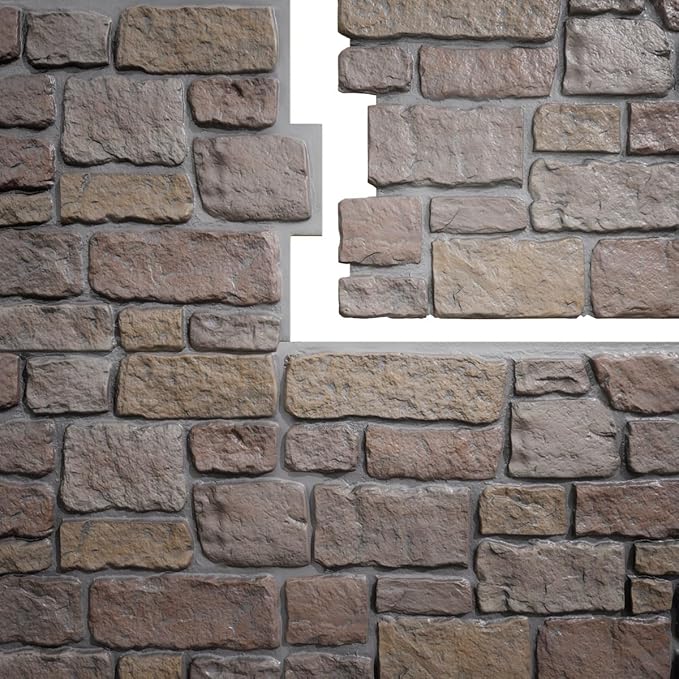 EverStone Cobblestone Faux Stone Panel, Grand Canyon Color