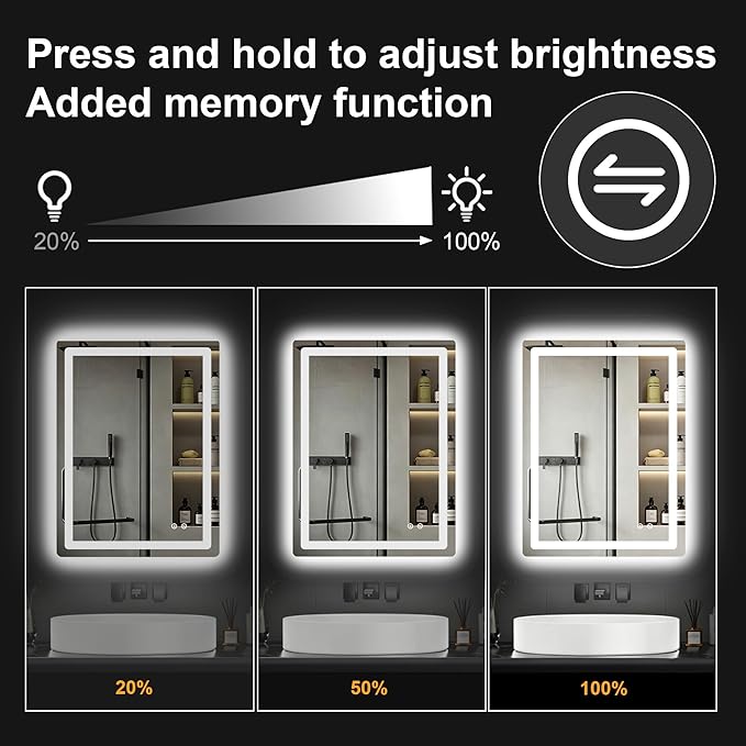 AMOISE LED Bathroom Vanity Mirror