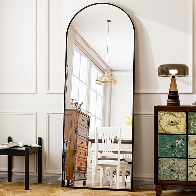 HARRITPURE 64"x21" Full Length Mirror, Arched Full Mirror, Free Standing
