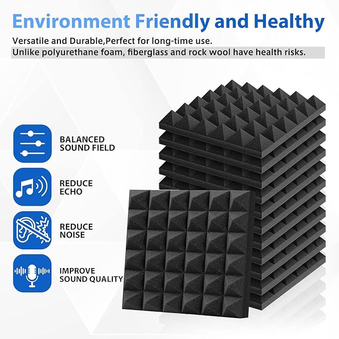 FONESO Acoustic Panels, High Density Soundproof Foam Panels