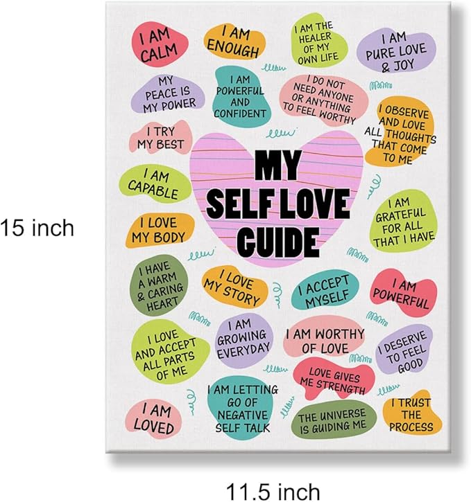 Inspirational Self Love Poster Canvas Wall Art
