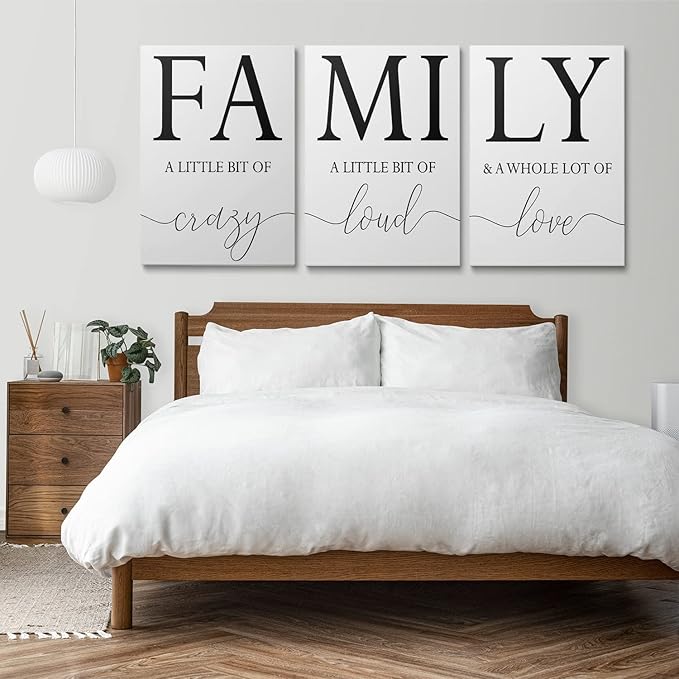 GUBIYU Home Family Wall Decor, Dining Room Kitchen Decor Set of 3 Inspirational
