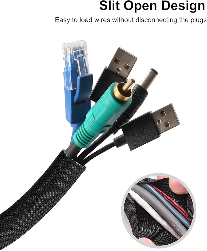 Secbolt Cord Protectors from Pets No Chew, 10ft - 1 inch Ultra Durable Cord Covers for Pets, Bite-Resistant Cable and Wire Protector for Cats, Dogs, Rabbits - Black