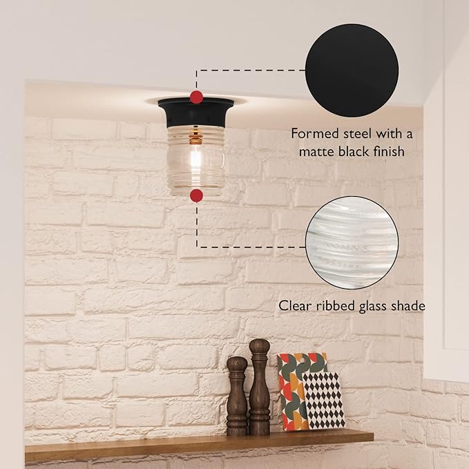 Design House 2-Pack Jelly Jar 1-Light Indoor/Outdoor Flush Mount Ceiling Light