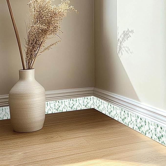 HOMETITUTE Wallpaper Border Peel and Stick Wall Decor PVC Botanical Wall Border