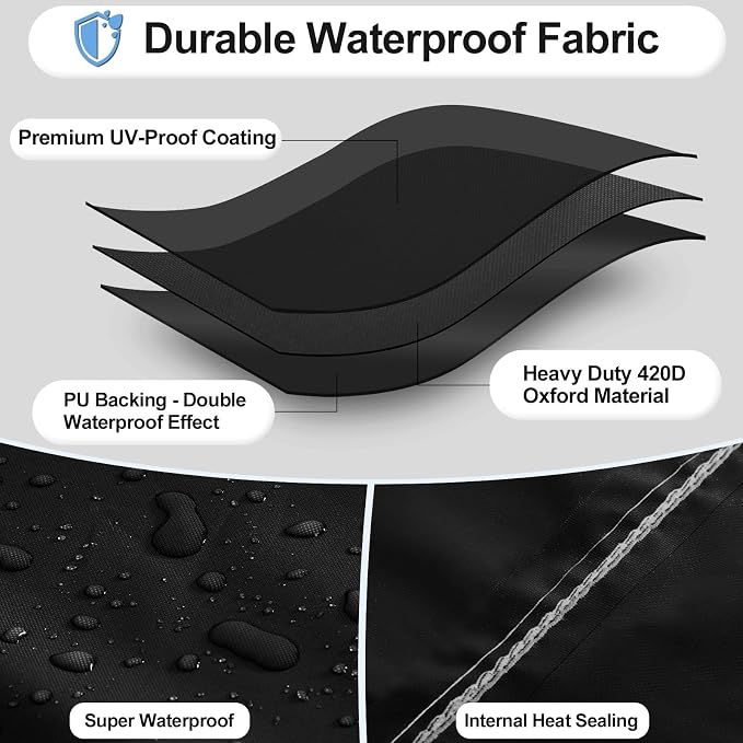 OutdoorLines Waterproof Outdoor Patio Heater Covers with Zipper and Storage Bag, Dust-proof UV-Resistant Windproof Propane Heavy Duty Heater Cover for Standing Heater, 2 Packs-89Hx33Dx19B inch Black